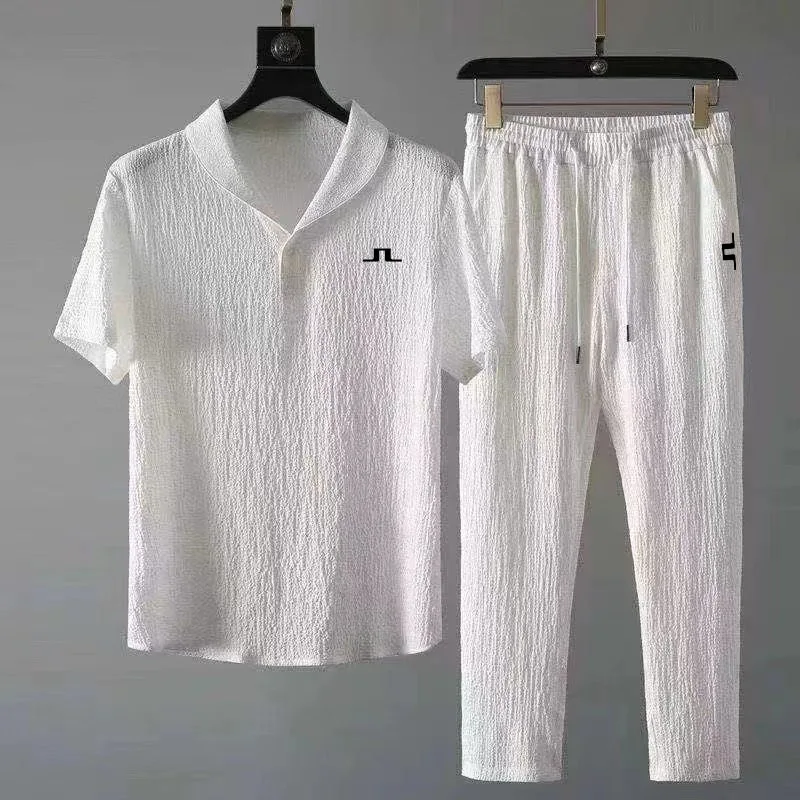 

2023 men golf Wear Men 2-piece set Summer Horse Golf Wear Men Golf Suit Golf T-shirt Golf Shorts Suit Men golf clothing