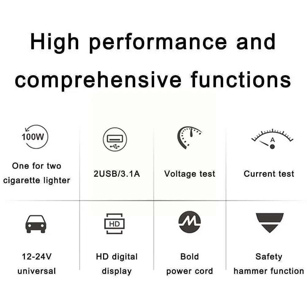 

Автомобильное зарядное устройство с светодиодный USB-портами и светодиодным дисплеем, 5 В