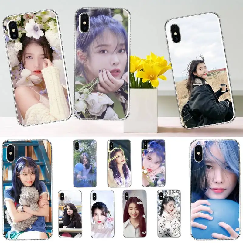 

IU famous Korean singer Phone Case Transparent soft For iphone 12 11 13 7 8 6 s plus x xs xr pro max mini