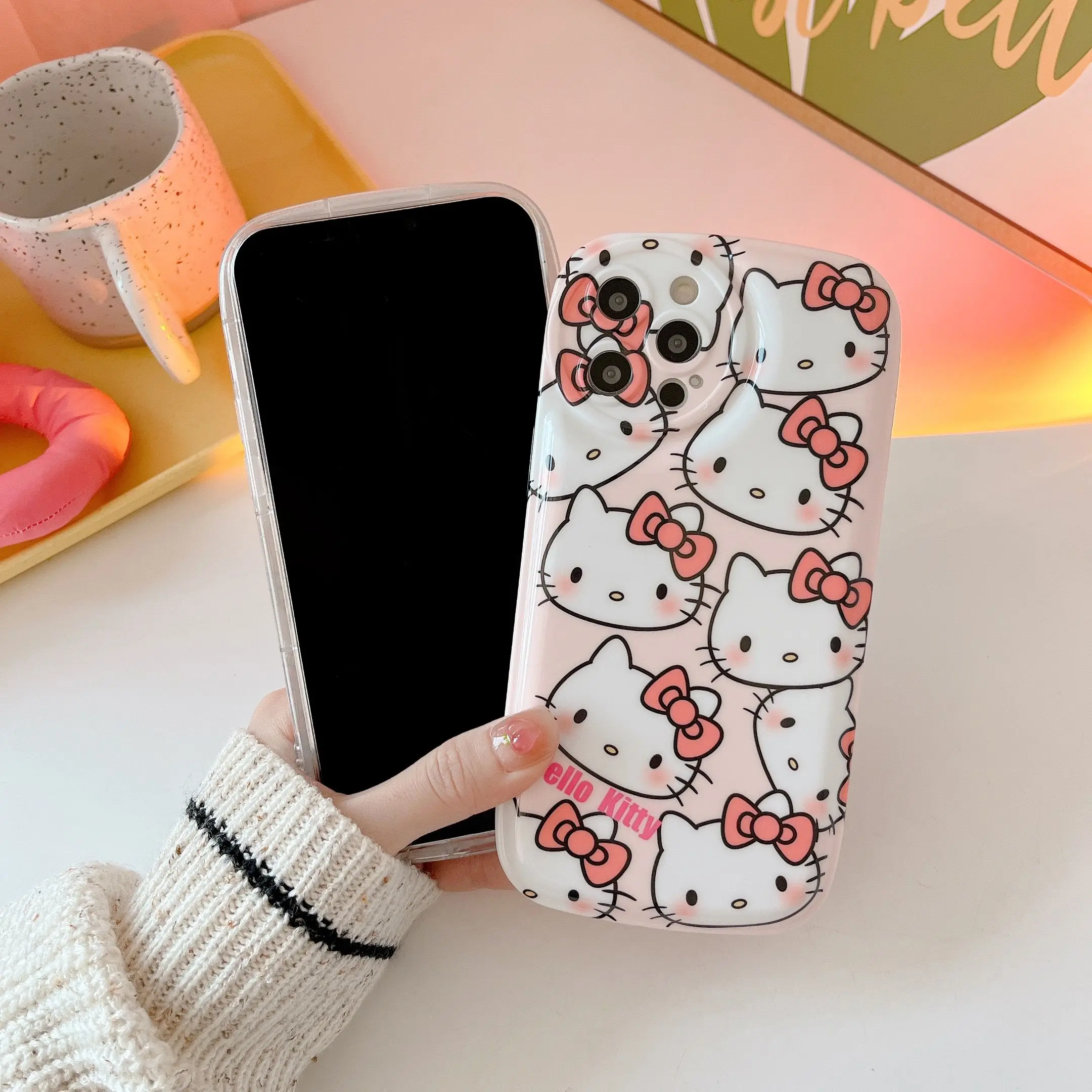 

Hello Kitty Doraemon Crayon Shin-chan Phone Cases For iPhone 13 12 11 Pro Max XR XS MAX X Back Cover