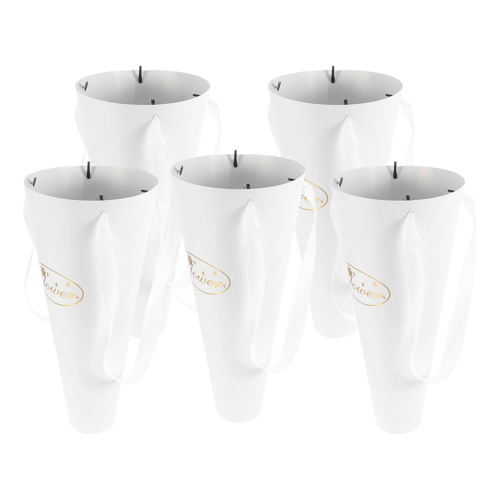 

6 Pcs Round Planter Wedding Gift Box Favor Boxes De Bouquet Cone Holder Paper Bag Hand