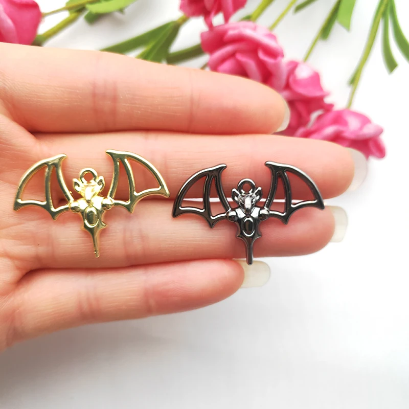 10 шт. Подвеска из сплава полые серьги-летучая мышь для Хэллоуина подвеска сделай