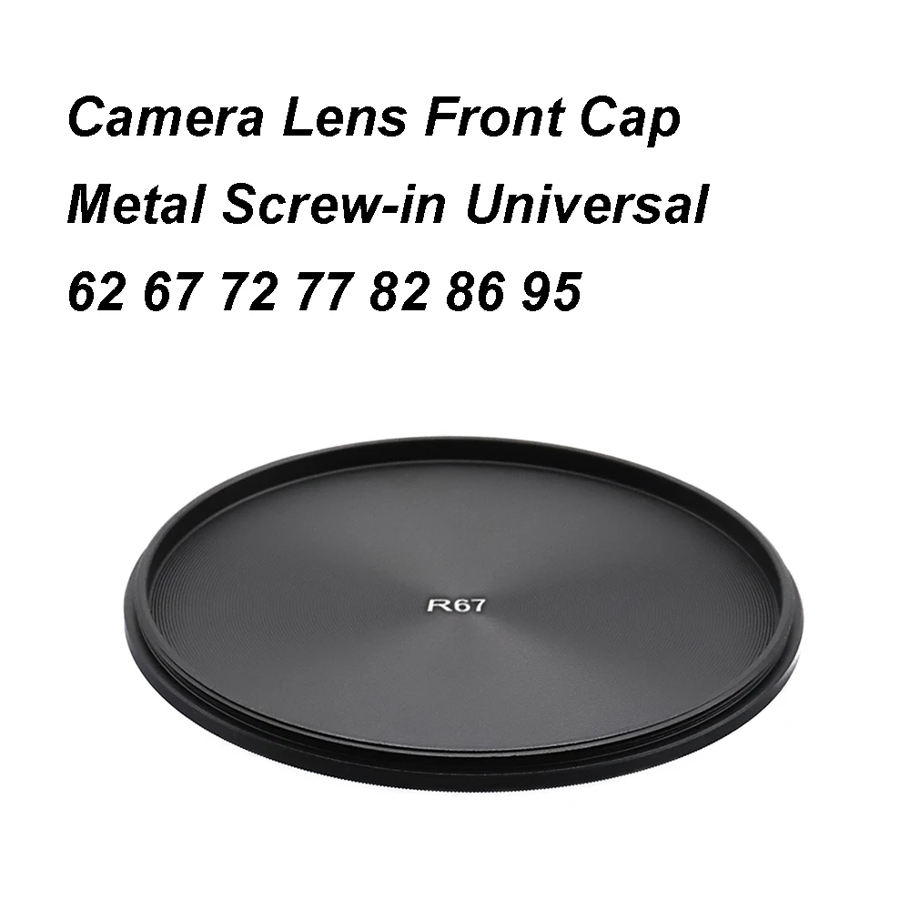 Metal Camera Lens Front Cap Cover Screw-in Universal 62 67 72 77 82 86 95 mm Aluminum Alloy Filter Protection Cap