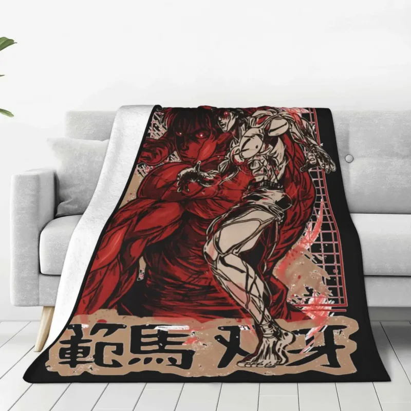 

Baki Hanma Anime Flannel Blankets Custom Throw Blankets for Home 125*100cm Rug Piece
