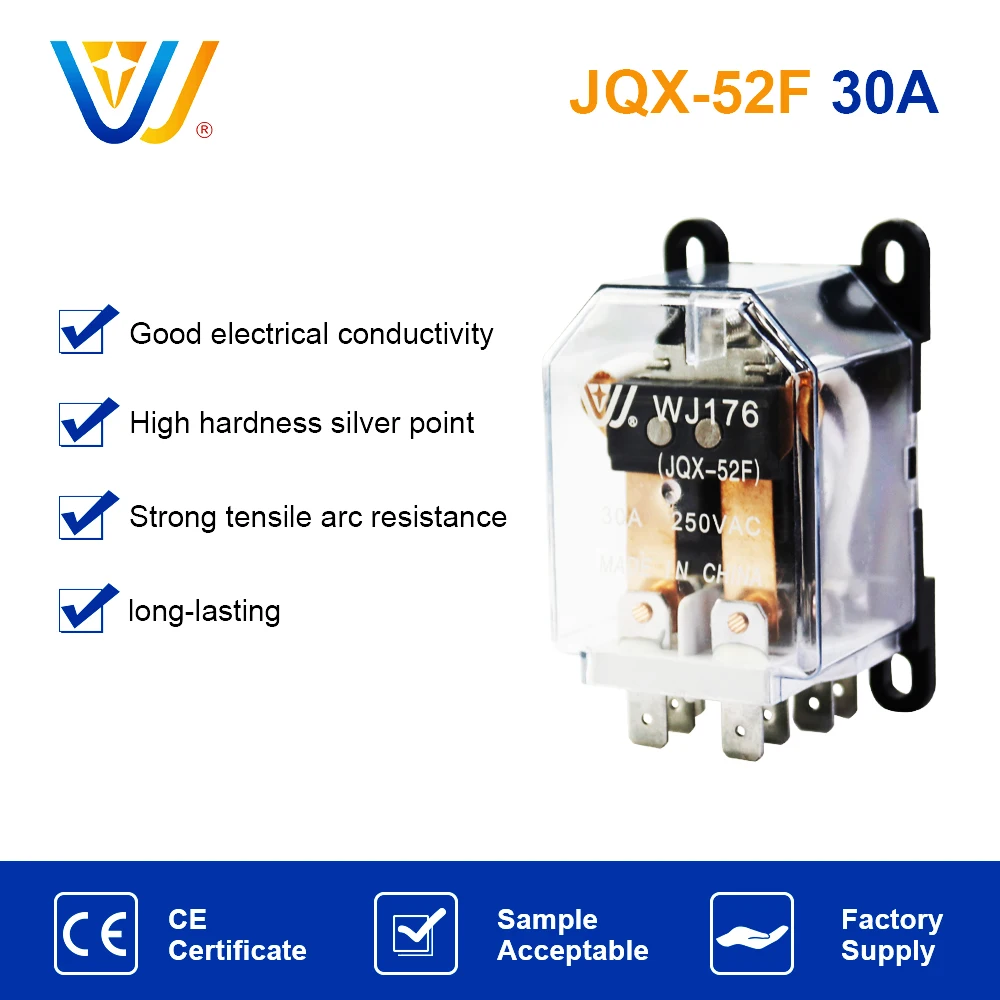 Реле JQX-52F 2Z 30A аккумуляторное реле 12V 24VDC 220VAC ный ряное реле контакт PCB