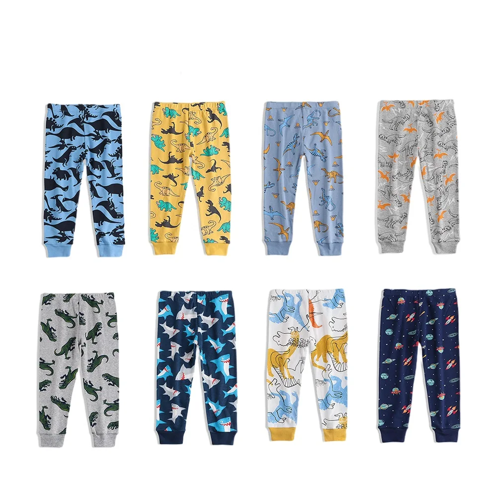 

Children's Single Pants Spring and Autumn Pure Cotton Thread Boys' Slim Fit Cartoon Pants Micro Elastic Baby Childrens' Bottoms