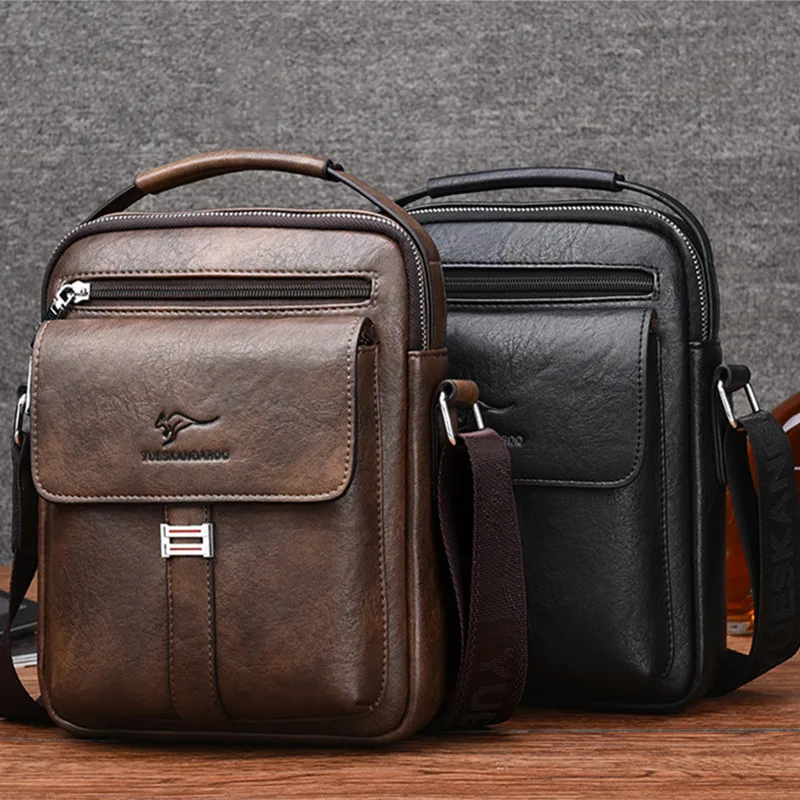 Vintage Leather Men's Shoulder Messenger Bag Luxury Strap Handbags Male Casual Crossbody Bag Small Tote Bag For Man