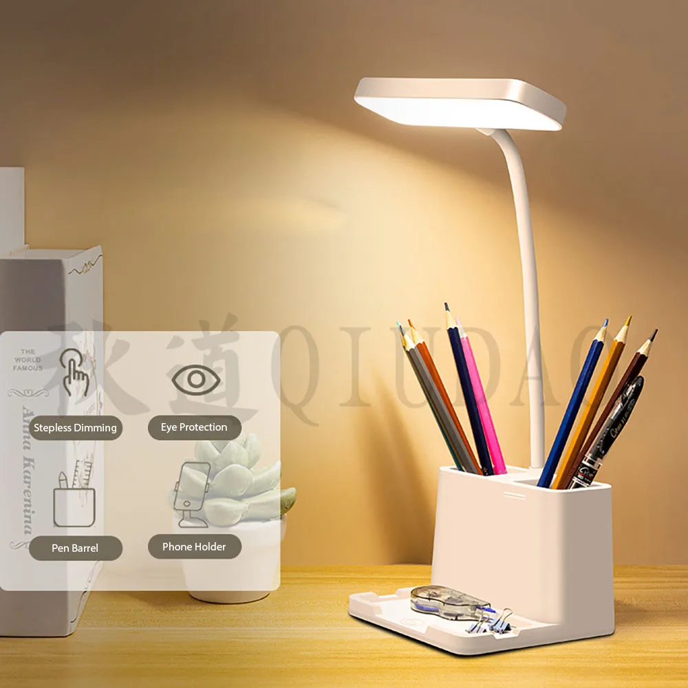

Stepless Dimming Eye Protection Children Study Table Lamp 3 Color Temperature Pen Barrel Student Desk Light Lamp