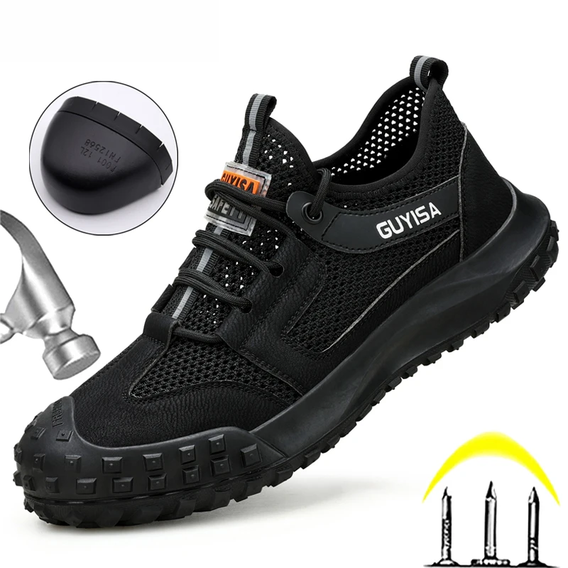 

Summer Breathable Men Work Shoes Anti-smash Anti-puncture Safety Shoes Men Comfortable Wear-resistant Anti-skid Protective Shoes