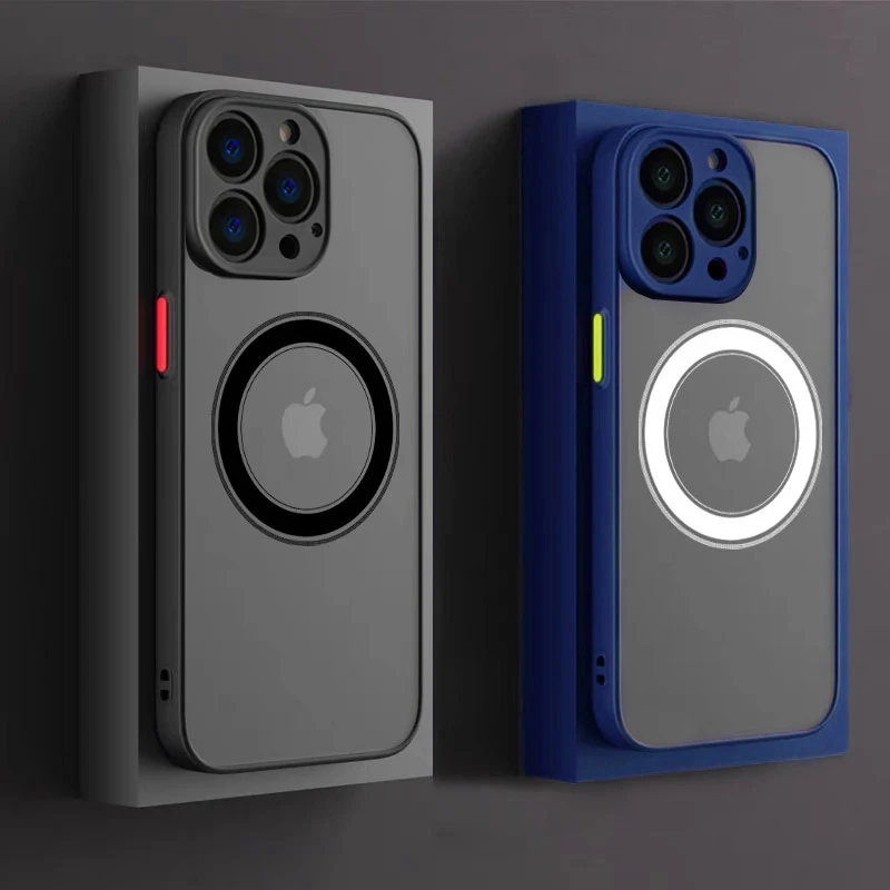 

Shockproof Armor Magnetic For Magsafe Wireless Chargeing Case For iPhone 14 13 12 11 Pro Max Mini X XR XS Plus Luxury Hard Cover