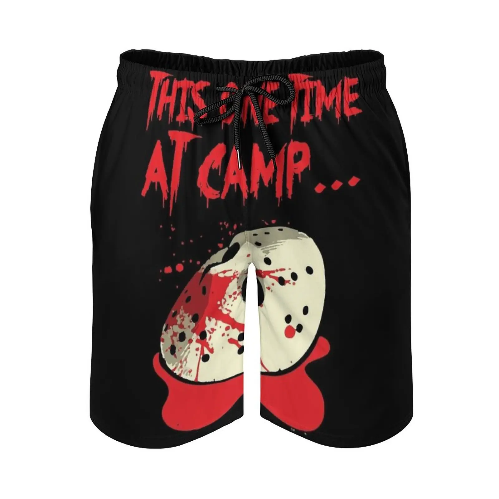 

This One Time At Camp... Men's Swim Trunks Sports Shorts Beach Trunks Surfing Pockets And Mesh Lining Kruger Jason Voorhees