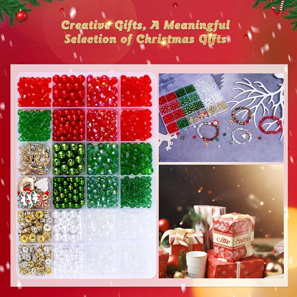 1000 шт. Рождественский набор хрустальных бусин жемчужные бусины стеклянные