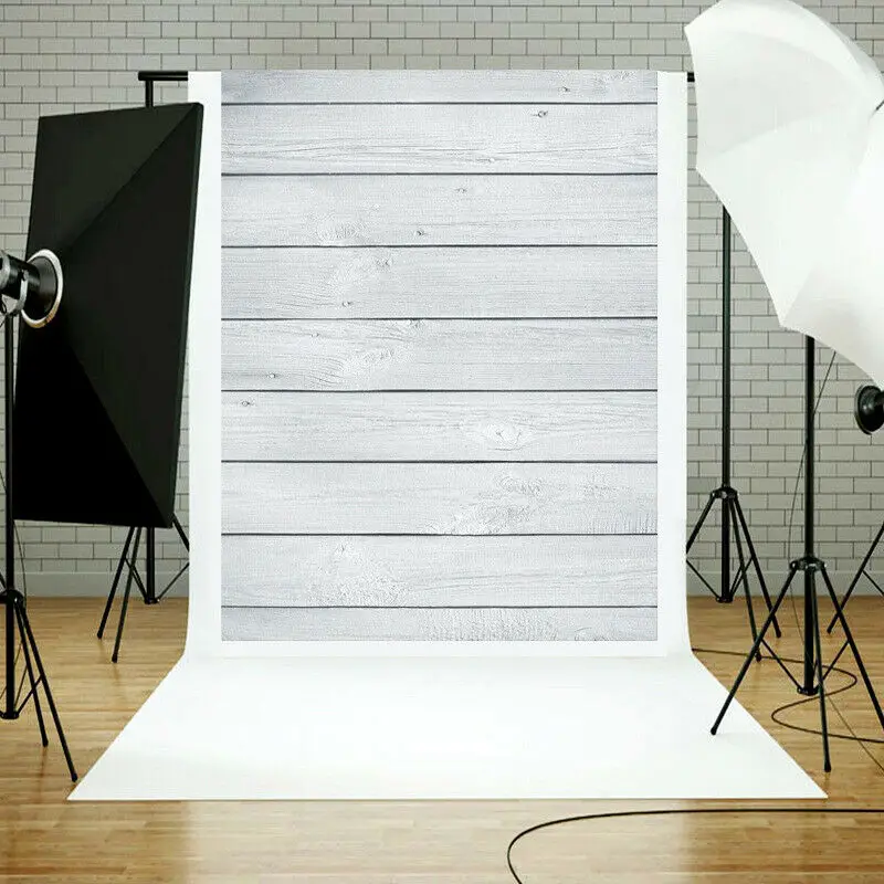 

3x5ft 5x7ft White Wooden Photography Backdrop Photo Studio Background Props