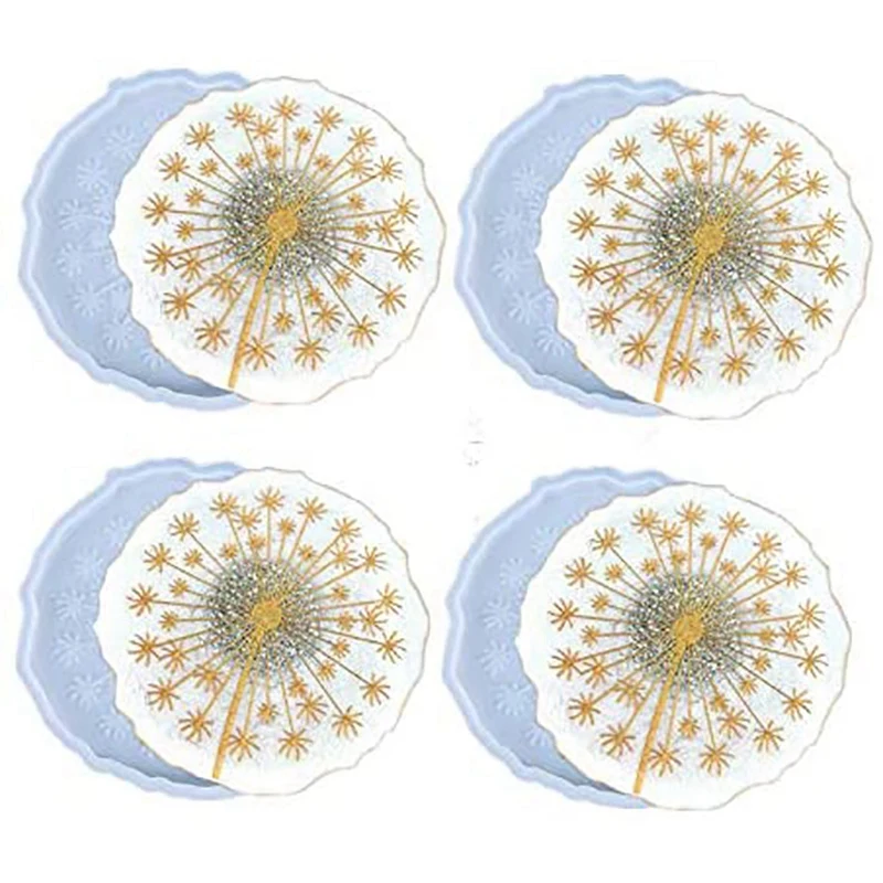 

LJL-формы для подставки из смолы, формы для забрасывания в виде цветов из силиконовой смолы для эпоксидной смолы, формы для подставки в виде о...