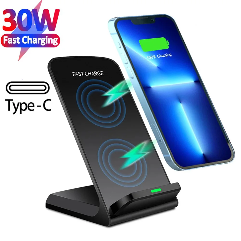 

Fast 30W Qi Wireless Charger Stand Foldable Charging Station Dock for Sony Xperia 1 II XZ3 XZ2 Premium Doogee S70 S80 Lite