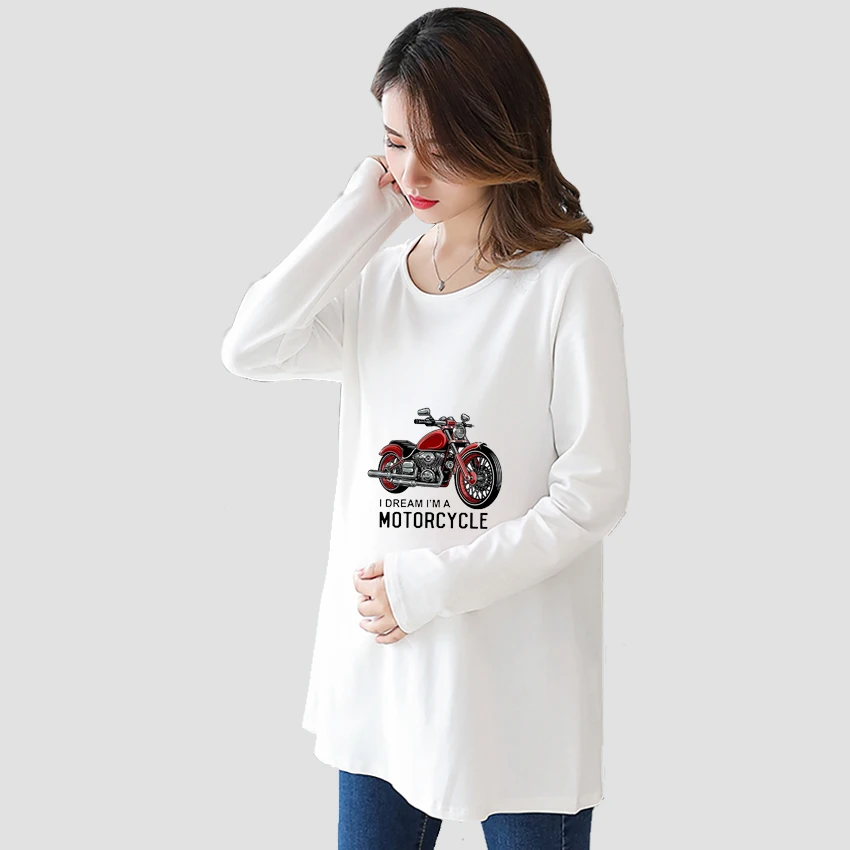 Motorcycle Printed Customized Pregnant T-Shirt Girl Maternity Pregnancy Flattering Long SleeveShirt Mom Women Add Your Design
Motorcycle Printed Customized Pregnant T-Shirt Girl Maternity Pregnancy Flattering Long SleeveShirt Mom Women Add Your Design