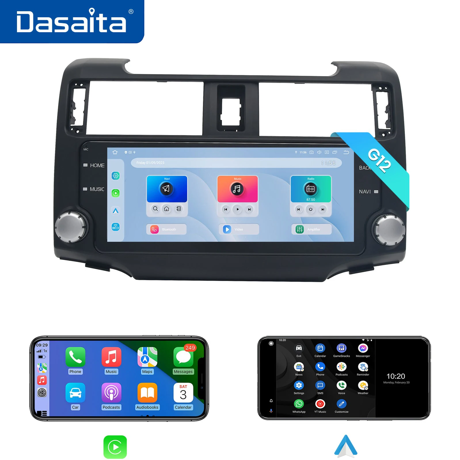 Дассаita для Toyota 4Runner 2010 2011 2012 2013 2014 2015 2016 2017 2018 2019 серебристый 10 25 &quotCarplay Android авто