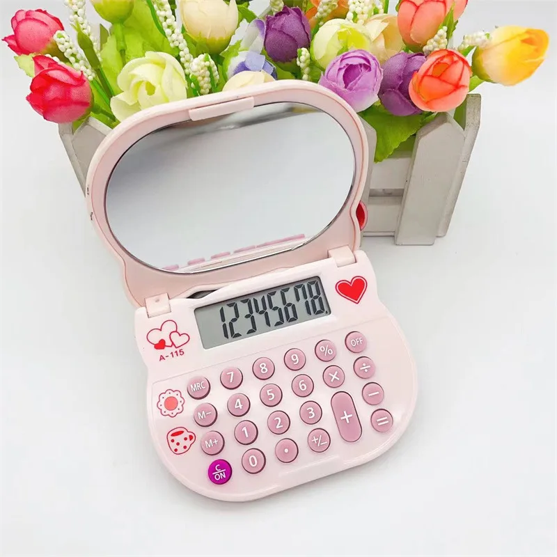 

Kawaii Sanrio Anime Hello Kitty Stationery Girly Heart KT Cat Cute Cartoon Character Personality Calculator Toys for Girls