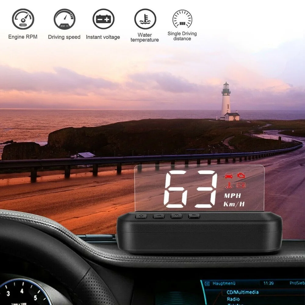Светодиодный C100 автомобильный проекционный дисплей Hud без фиксации OBD2