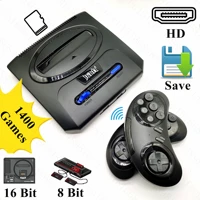 wireless hd retro tv video game console for genesis for master system games support tf card saveload 1400 built in games