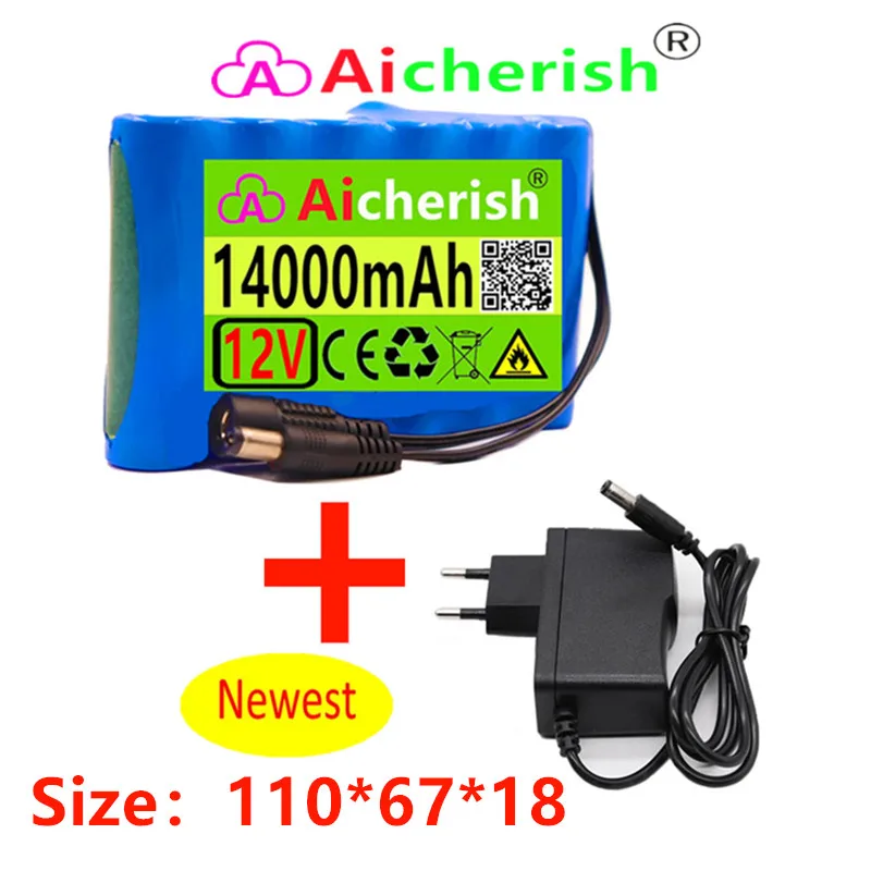 

100% Original 18650 3S2P 12V 14000mah Li-ion Battery Rechargeable 12.6V 14Ah CCTV, Camera, Monitor Spare Batteries Pack+ Charger