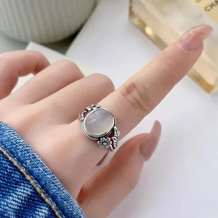 Женское Открытое кольцо NY Spirited в стиле ретро из тайского серебра универсальное