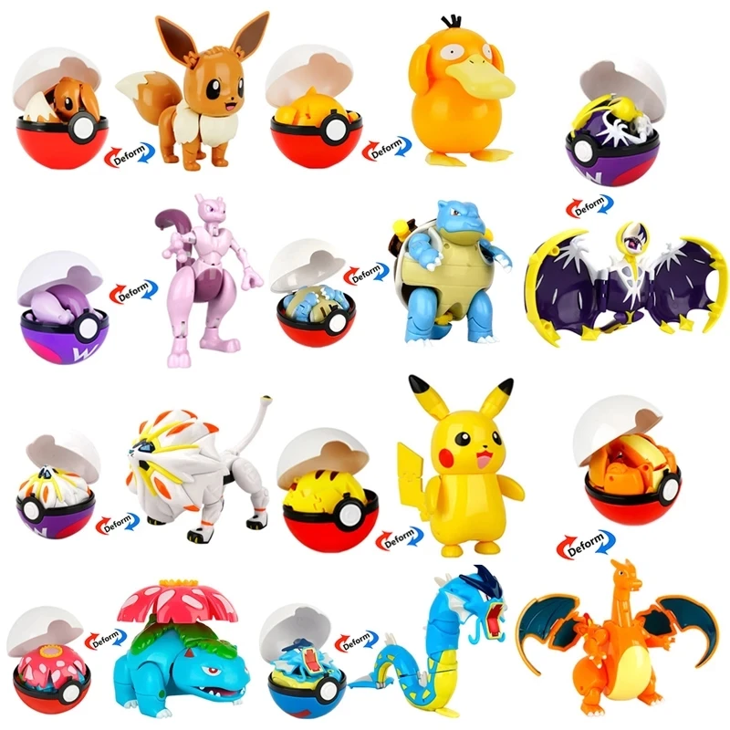 

Pokemon Toys Set Pocket Monster Pikachu Bulbasaur Charizard Ball Action Figure Pokémon Game Poke Model Charmander Anime Gift