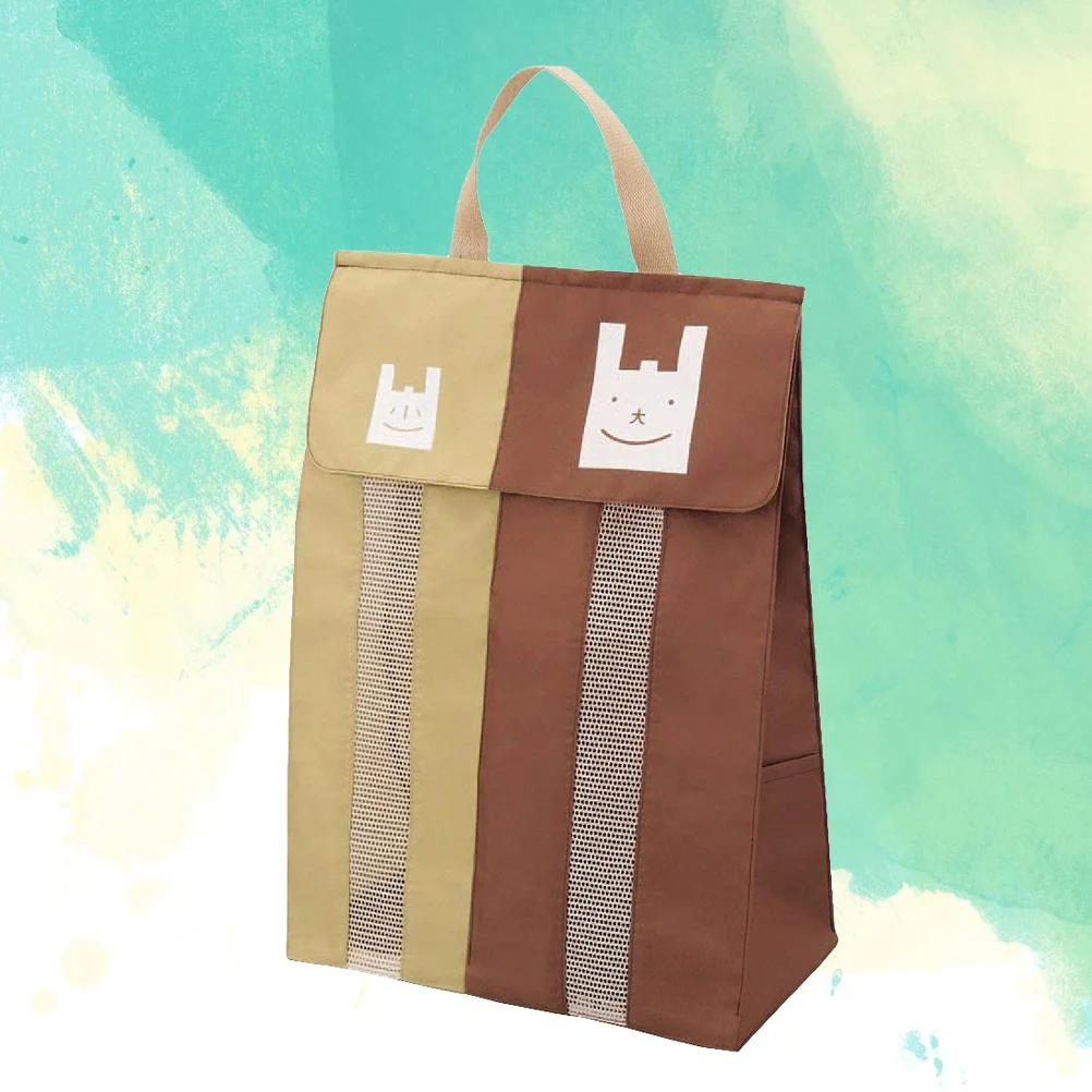 

Dual-port Hanging Garbage Bag Organizer Trash Bags Holder for Kitchen Bathroom (Coffee)