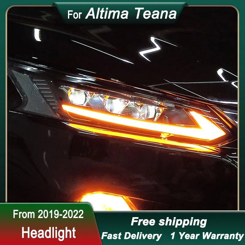 Фото Новые светодиодные фары для Nissan Altima Teana 19-22, полностью светодиодные, с динамическими указателями поворота и линзами Bi-xenon. №5
