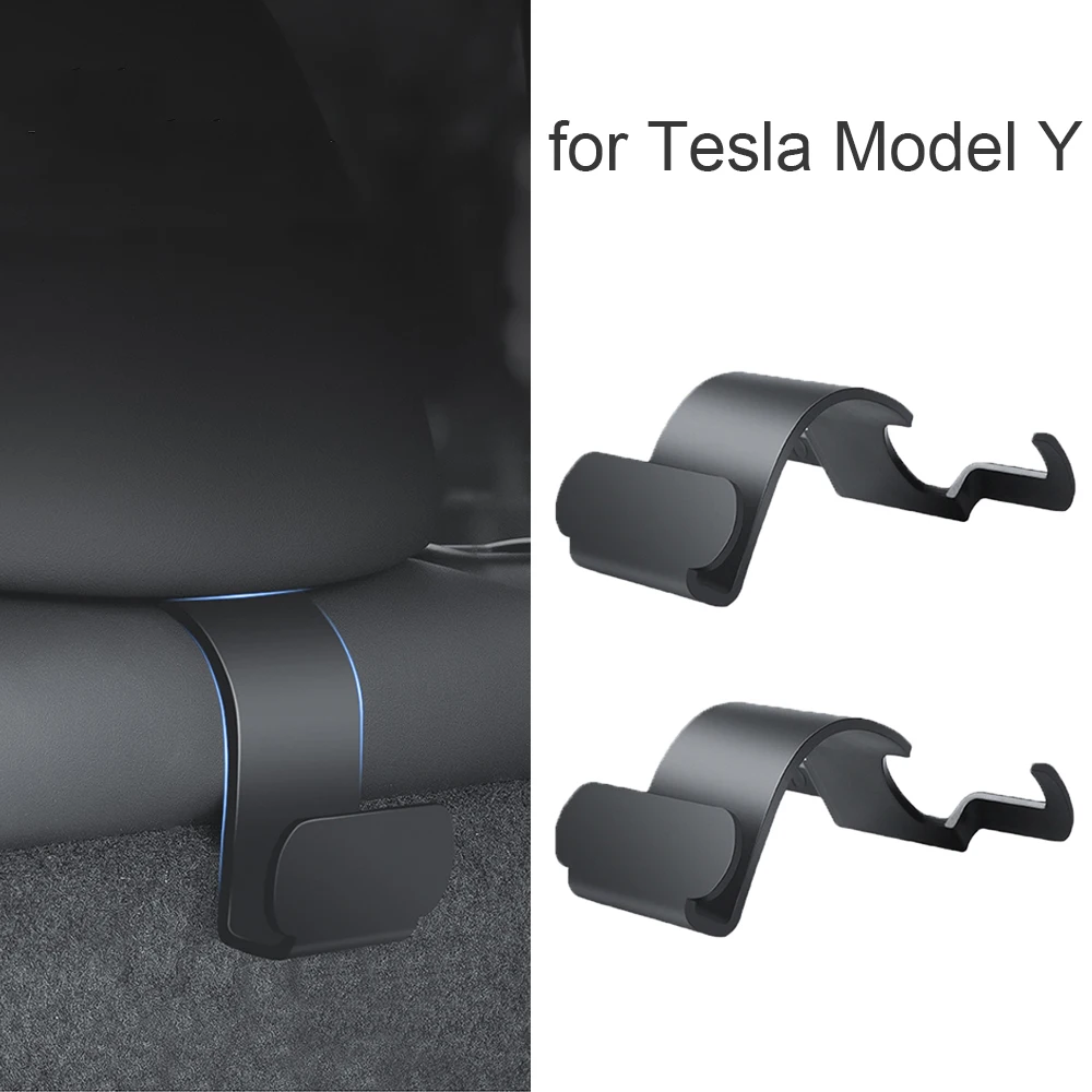 

2 Pcs Car Headrest Hook for Tesla Model Y Vehicle Back Seat Organizer Holder Hanger Fastener Clip Storage Hooks Auto Accessories