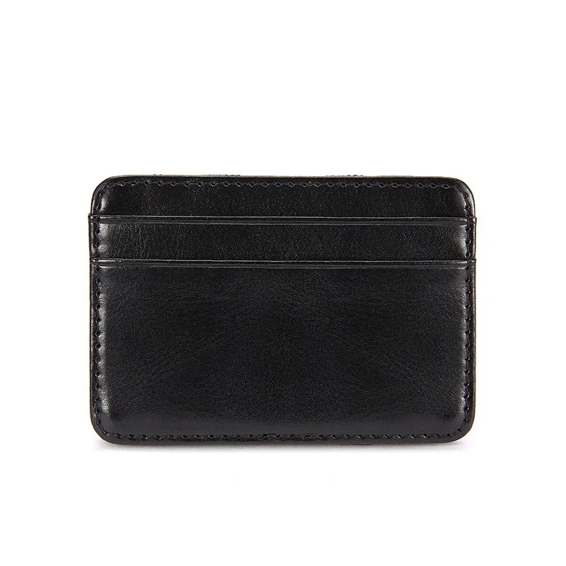 

2022 new thin vertical wallet male small PU leather elastic ribbon pouch mini solid id credit card holder bank case for man