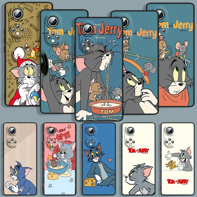 

Tom Jerry Cat Mouse Phone Case For Huawei Honor 7A 7C 7S 8 8A 8C 8X 9 9A 9C 9X 9S Pro Prime MAX Lite Black luxury Back Silicone
