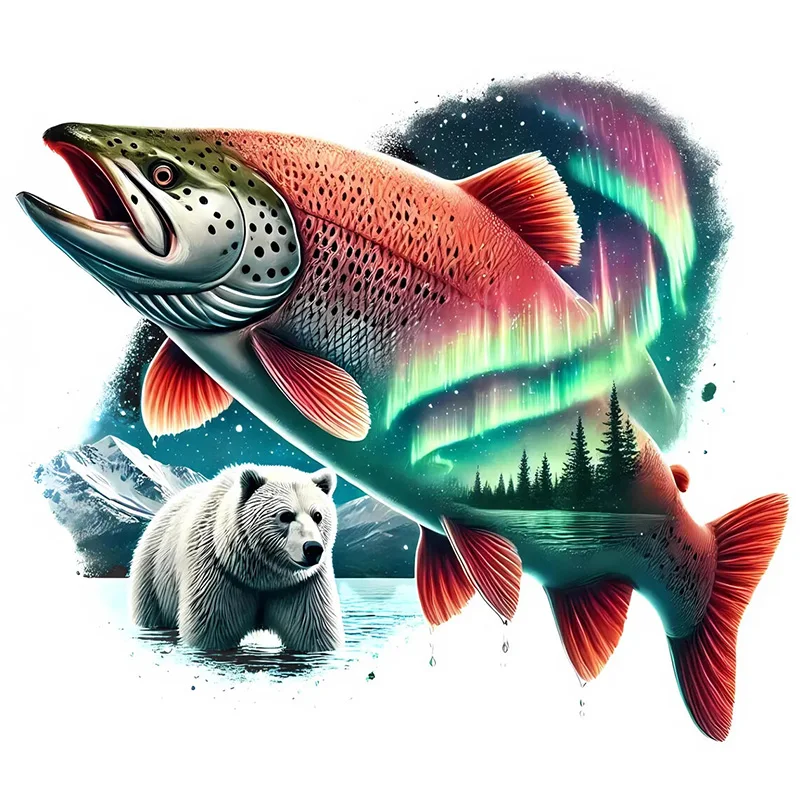 

Самоклеящиеся наклейки с лососем