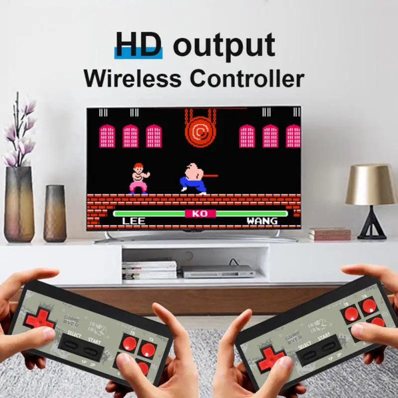 

Retro Wireless Gamepad Usb Video Game Console Handheld Game Player Av Output 1800 Classic Games Tv Game Console Fd600 Portable