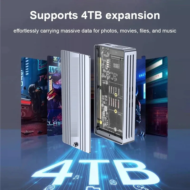 Фото USB4 40Gbps M.2 NVMe SSD Enclosure with Cooling Fan M.2 to USB4.0 Adapter Thunderbolt 4 External SSD Case Compatible USB 3.2/3.1 №4