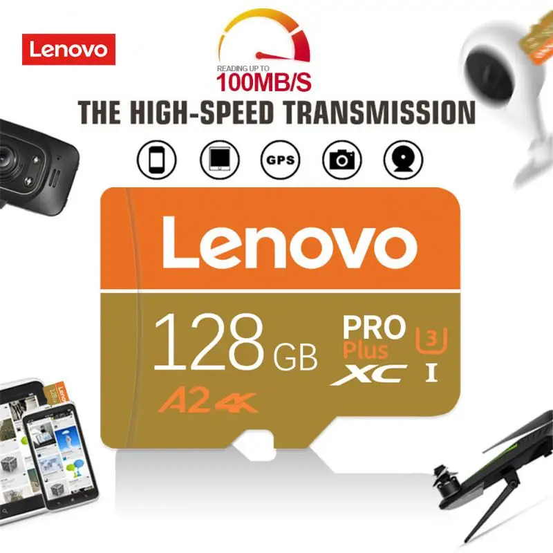 

Lenovo SD/TF Flash Memory Card High capacity 2TB 1TB 512GB 256GB Micro TF SD Card 128GB Portable storage Cameracartão De Memória