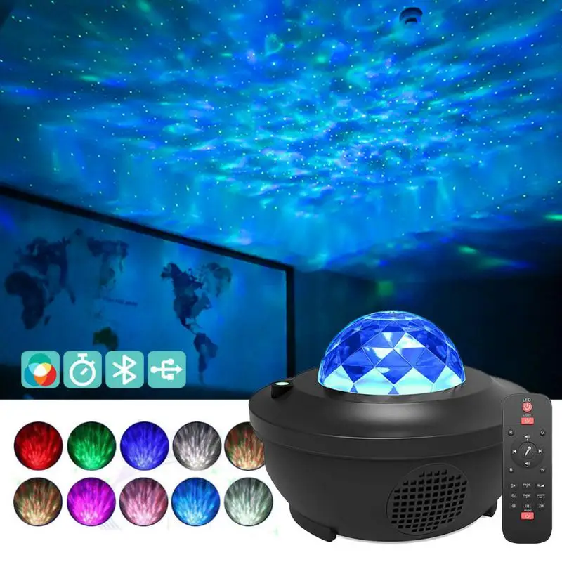 

Remote Control Galaxy Night Light Projector Built-in -speaker Kids Valentines Daygift Starry Sky Projection Lamp Galaxy