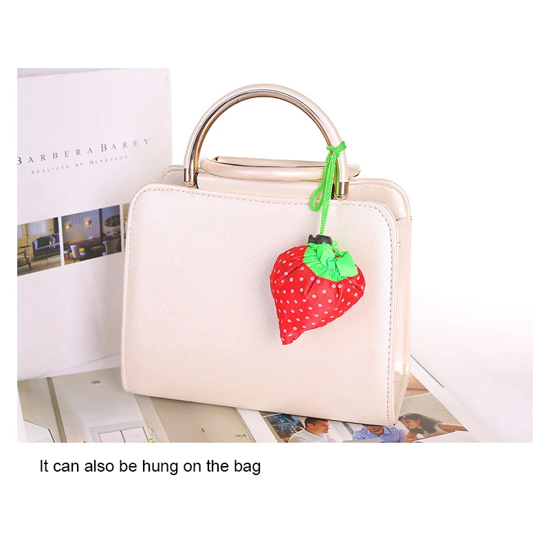 

Cute Large Strawberry Nylon Handbag Reusable Foldable Cleaning Fashion Shopping Bag Portable Travel Tote Bag Eco-friendly Tote