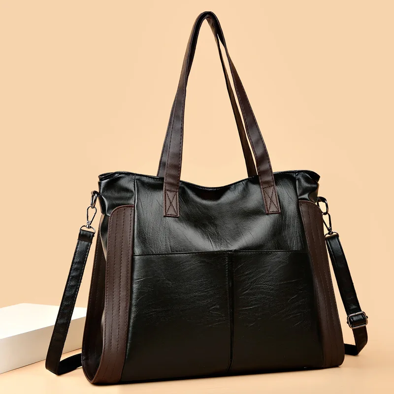 

Large Capacity Handbags Women Soft Leather Shoulder Crossbody Bag Ladies Bucket Bags Retro Tote Luxury Satchel Handbag and Purse