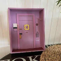 Monicas Door Friends Key Holder Wooden Purple Door Keychain Hanger Friend Home Decor Hanging Key Storage Wall Decoration Gifts