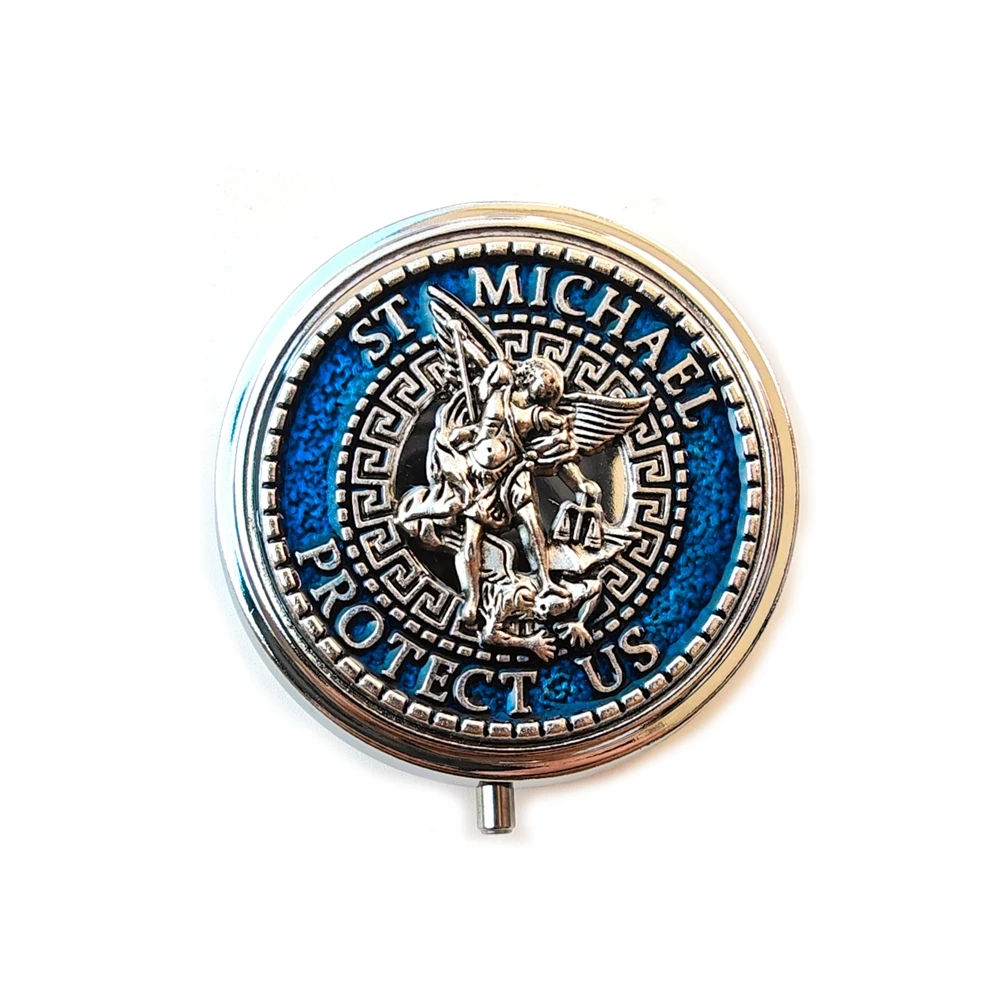 

QIGO Ретро Металлический Святой Грааль Святой Бенедикт Гваделупская четки Коробки для ожерелья Религиозные ювелирные изделия Упаковка Чехол Подарок