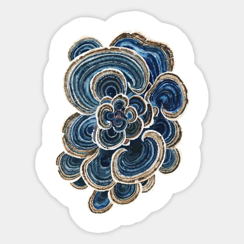 

Наклейка в виде грибов с изображением голубого цветка для декора ноутбука, спальни, автомобиля, модный чемодан в стиле общественных мест с милым мультяшным рисунком