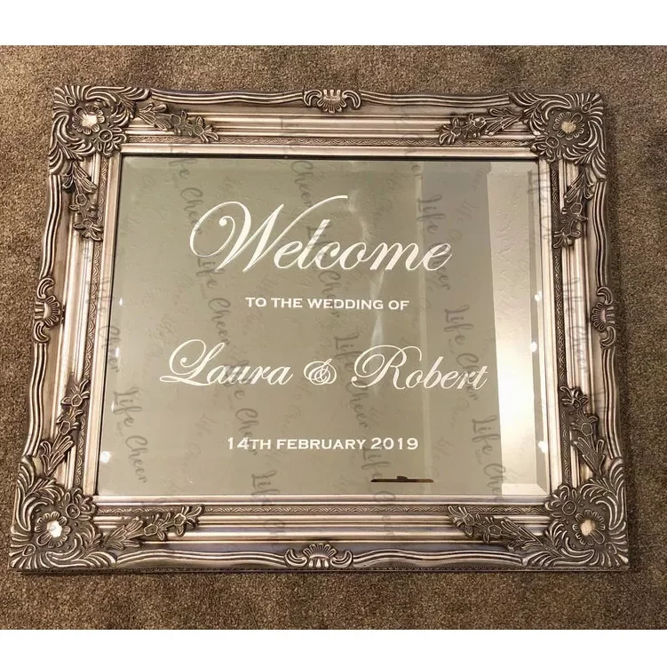 

Personalized Sticker Welcome Wedding Sign Decal Art Rustic Simple Wedding Decal Removable Vinyl Stickers