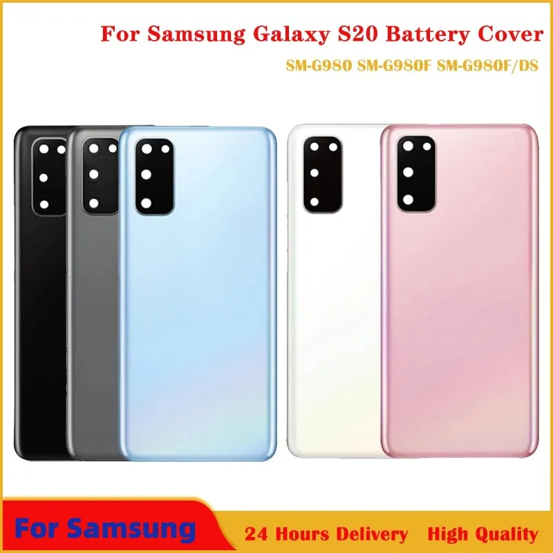 

Original New For Samsung Galaxy S20 G980 G980F Battery Glass Back Cover Rear Door Phone Case housing Replacement Part With Logo