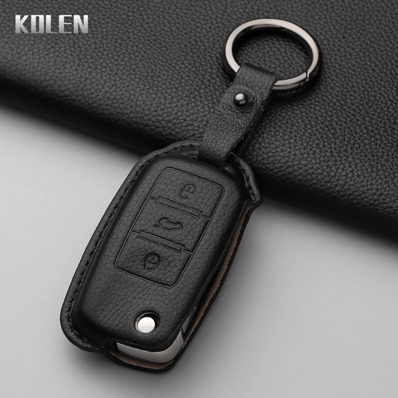 Кожаный чехол для автомобильного ключа, брелок для VW Volkswagen Polo Tiguan Passat B5 B6 B7 Golf 4 5 6 MK6 Jetta Lavida для Skoda Octavia