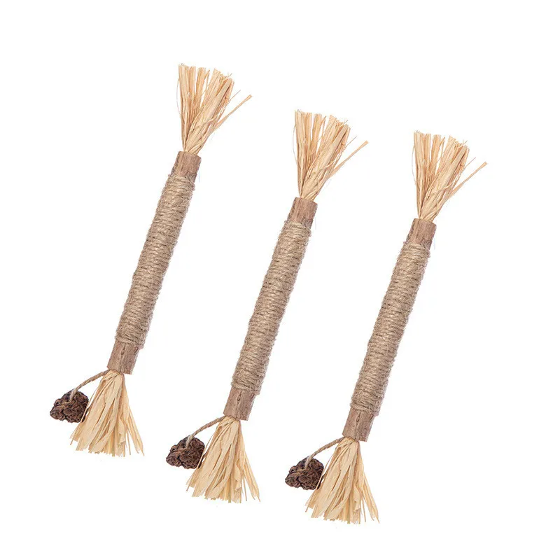 

3Pcs Pet Cat Natural Matatabi Snacks Sticks Wooden Polygonum Stick Lafite Grass Cleaning Tooth Catnip Cat Toys Silvervine