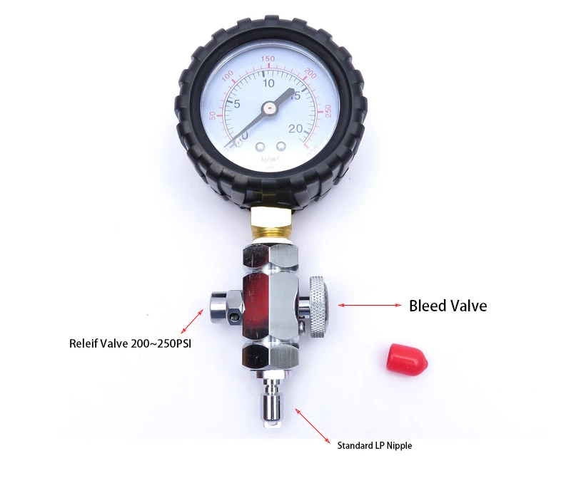 

Scuba Diving Intermediate Pressure Gauge For Regulators Checkers Analyser 300PSI Low Pressure Check Gauge Maintenance Equipment
