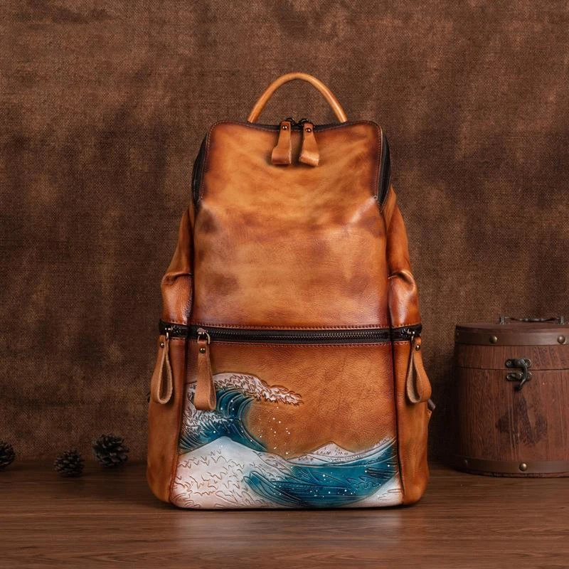 

Женский вместительный рюкзак из натуральной воловьей кожи, зимние дорожные сумки ручной работы, 2022