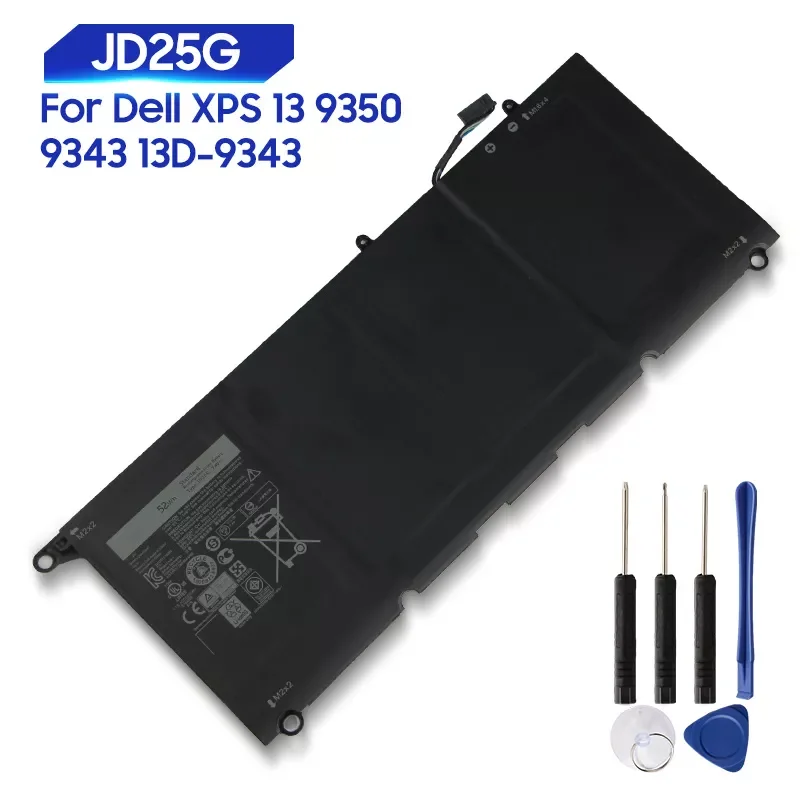 

Replacement Battery For Dell XPS 13 9350 9343 13D-9343 JD25G 0N7T6 5K9CP JHXPY 90V7W DIN02 Genuine Battery 52Wh
