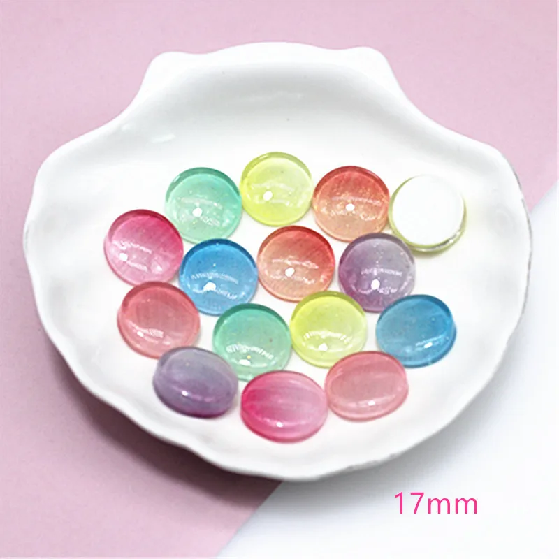 20 шт. разноцветные кабошоны из смолы с плоским основанием
